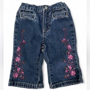 Faded Glory Baby Y2K Adorable embroidered denim pants  for toddler